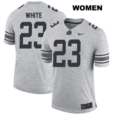 Women's NCAA Ohio State Buckeyes De'Shawn White #23 College Stitched Authentic Nike Gray Football Jersey GR20V77XH